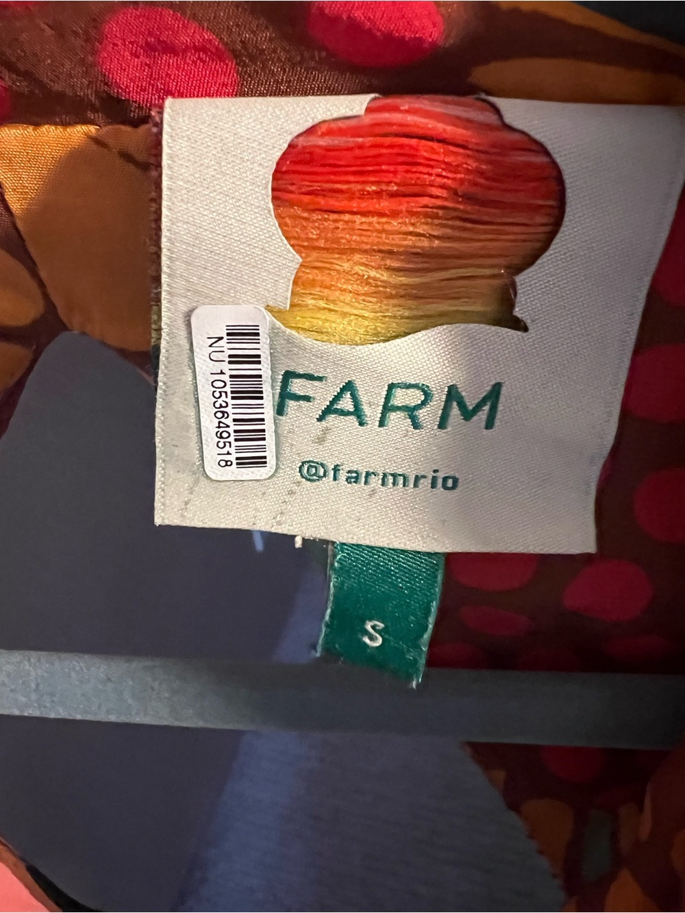 FARM Rio Pink, Red, Orange & Cream Floral Button-Front Midi Dress - Picture 3 of 3